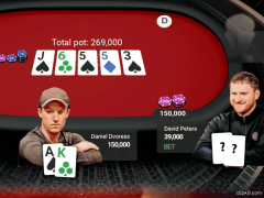 德州扑克河牌用A高跟注All in